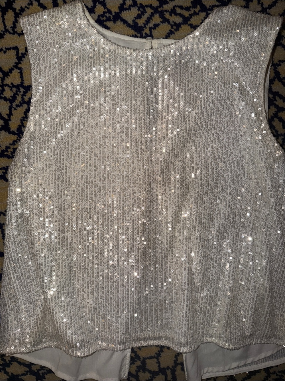 Claudie Pierlot Crew Neck Sleeveless Sequin Crop Top